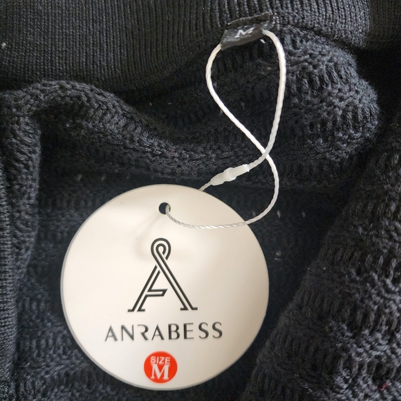 Anrabess Sleeveless Button Down Cardigan Sweater Vest Black M NWT - Picture 5 of 5